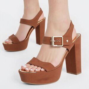 Primadonna Collection Platform Sandal 90s Heels Brown Gold Bratz Summer Boho